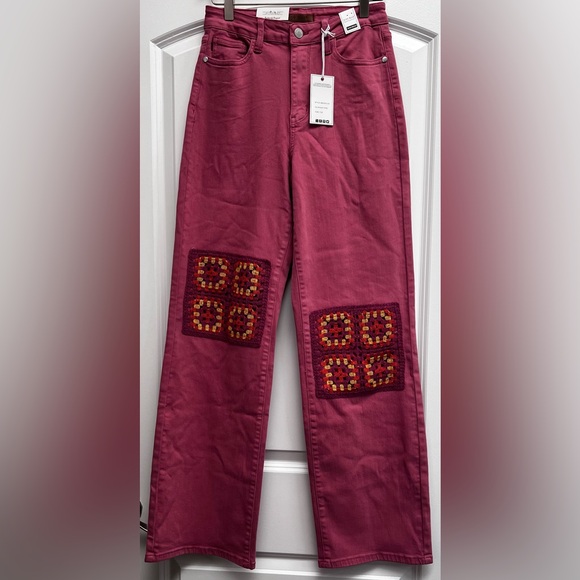 NWT Judy Blue High Rise Crocheted Jeans, 7/28